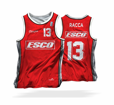 Camiseta roja número 13 de Jorge Racca en Olimpia